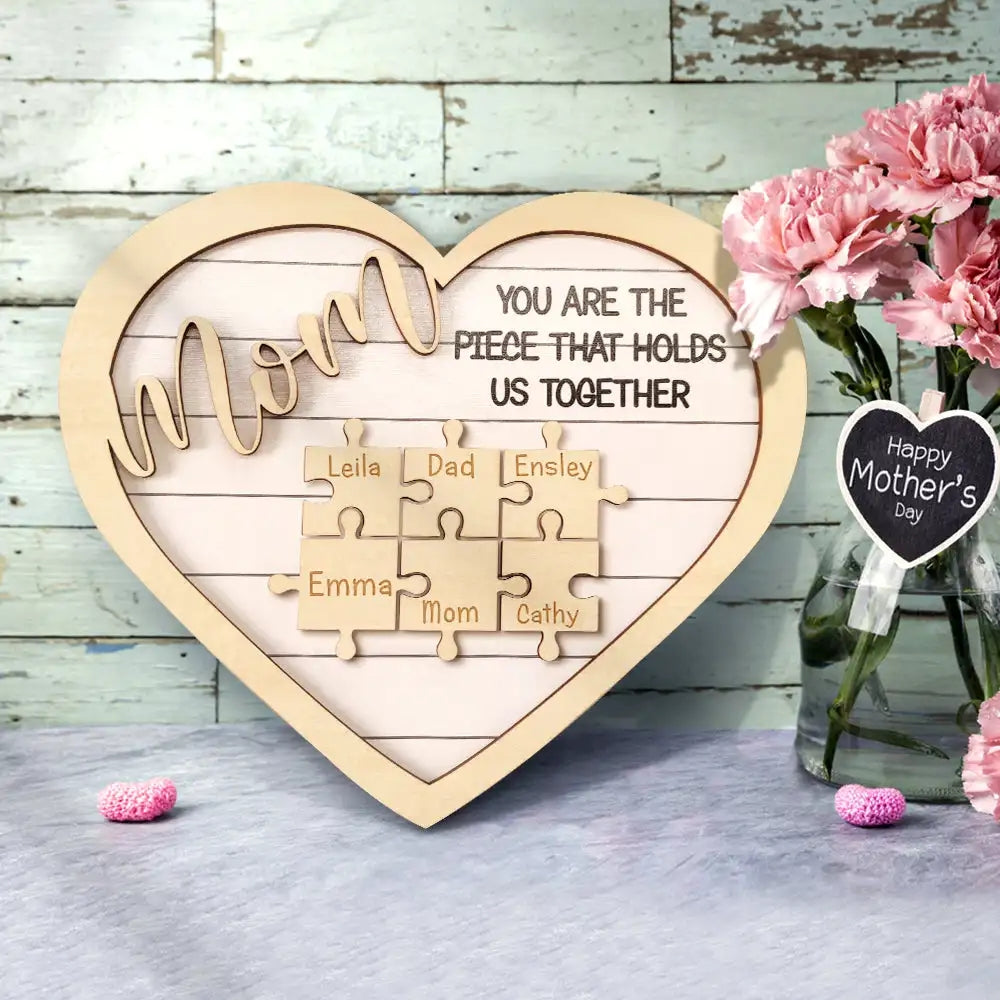 Plaque Puzzle personnalisé pour Maman