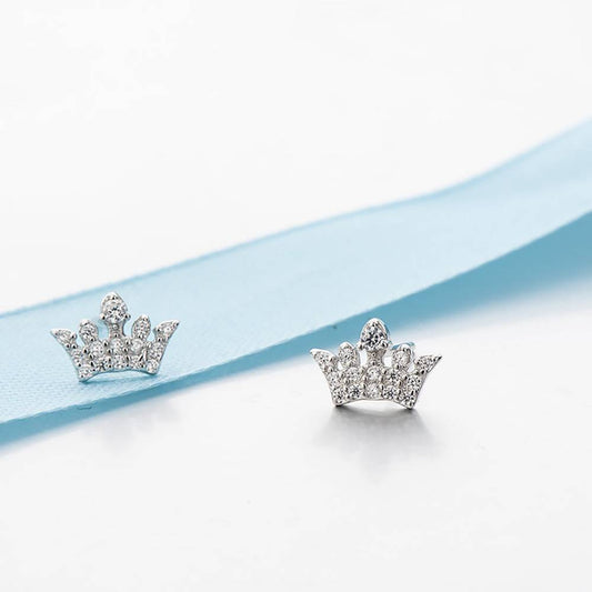 925 Sterling Silver Crown Earrings