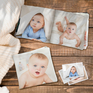 Personalized Fabric Photo Album New Baby Birthday Custom Gift
