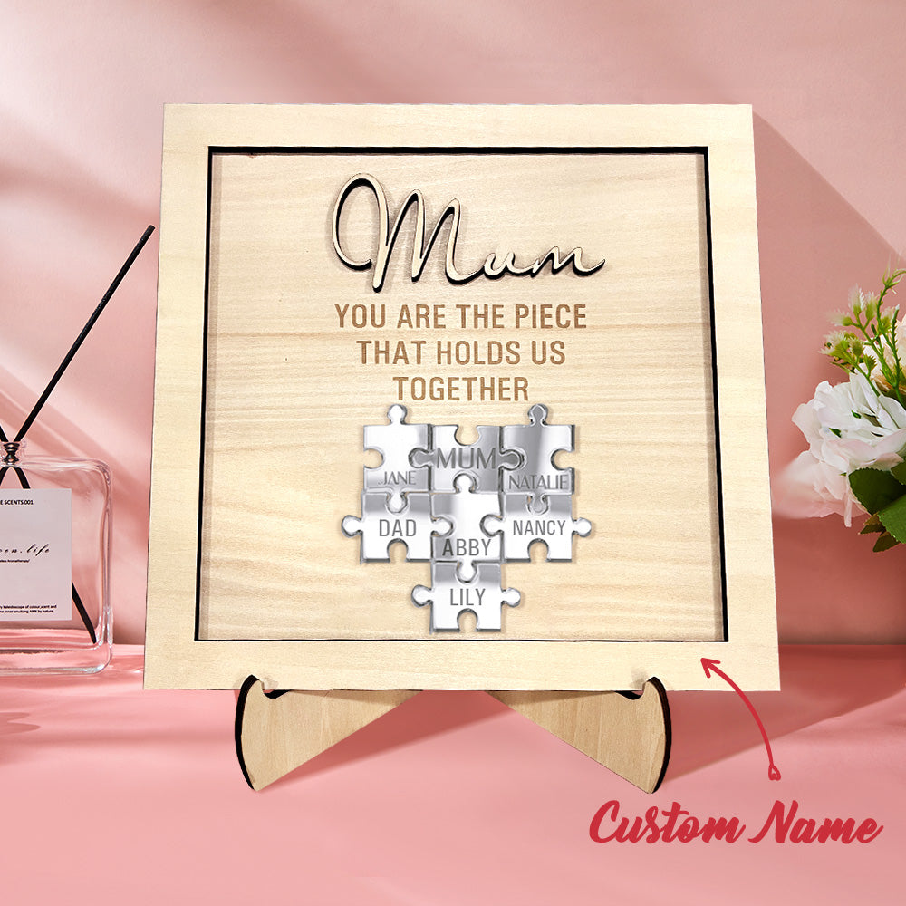 Plaque puzzle personnalisée pour maman