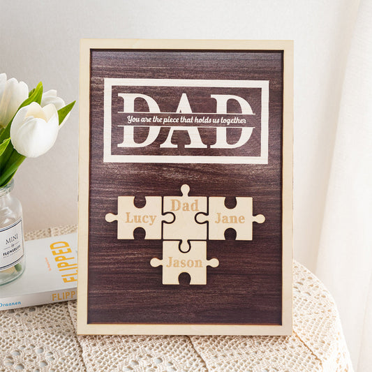 Personalized puzzle plaque for dad