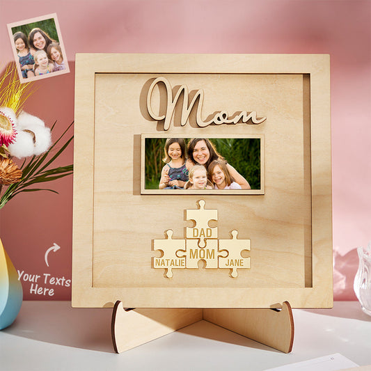 Personalized puzzle plaque with engraved photo