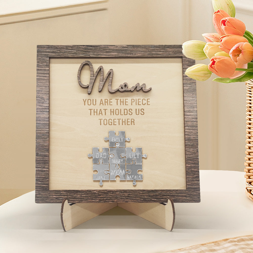 Personalized puzzle plaque for mom
