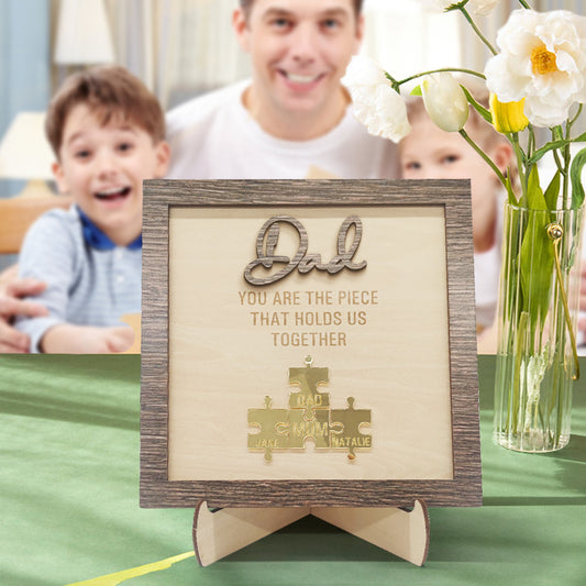 Personalized puzzle plaque for dad