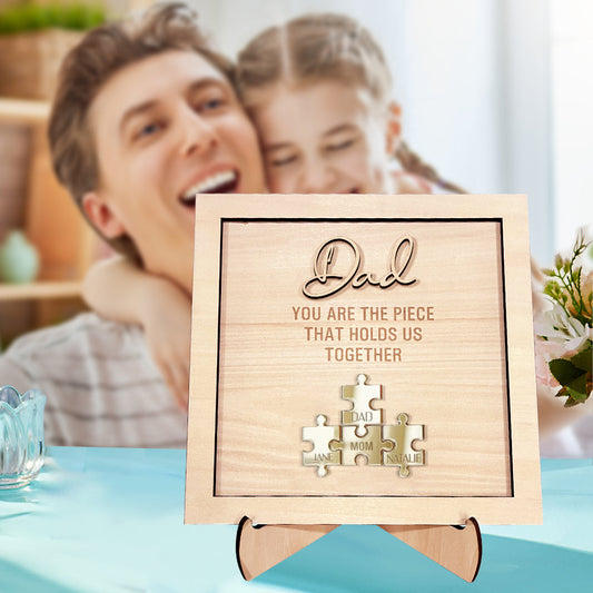 Personalized puzzle plaque for Dad