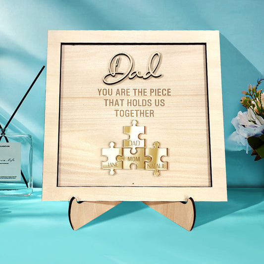 Personalized puzzle plaque for Dad