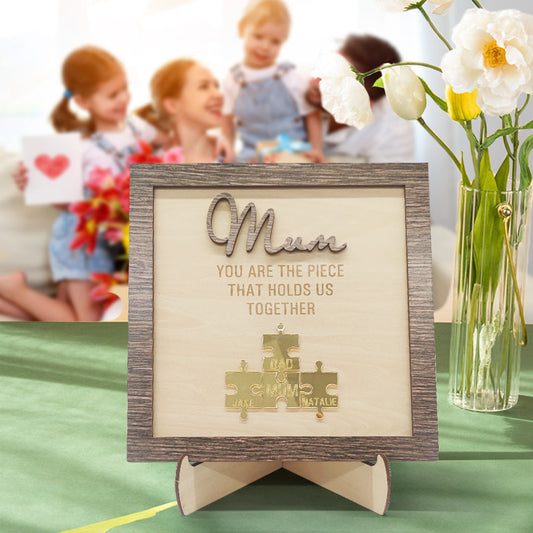 Personalized puzzle plaque for mom