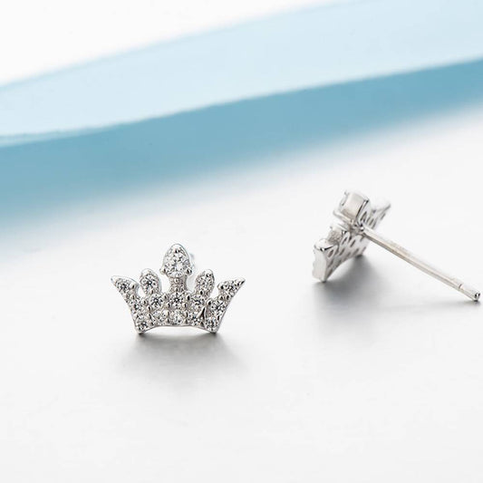925 Sterling Silver Crown Earrings