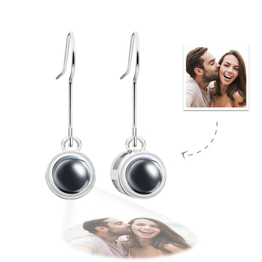 Personalized photo projection earrings
