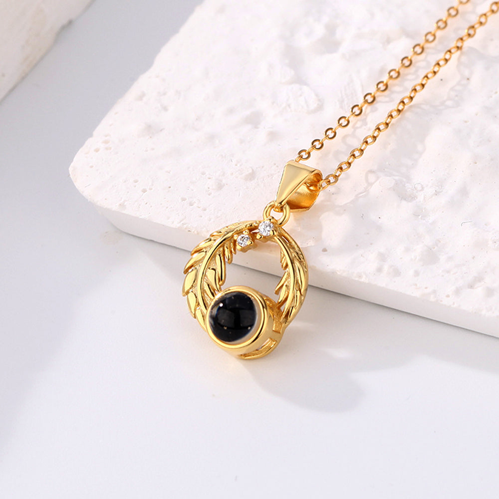 Collier photo personnalisé avec projection, Feuilles