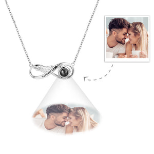 Custom Projection Infinity Necklace Silver