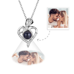 Custom Projection Necklace Rose Heart