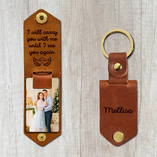 Personalized engraved PU leather keychain