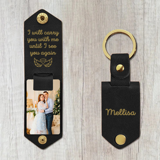 Personalized engraved PU leather keychain