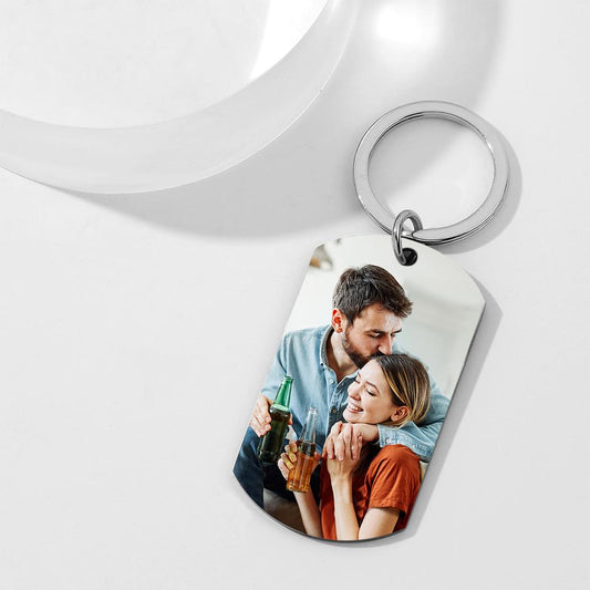 Personalized engraved photo keychain