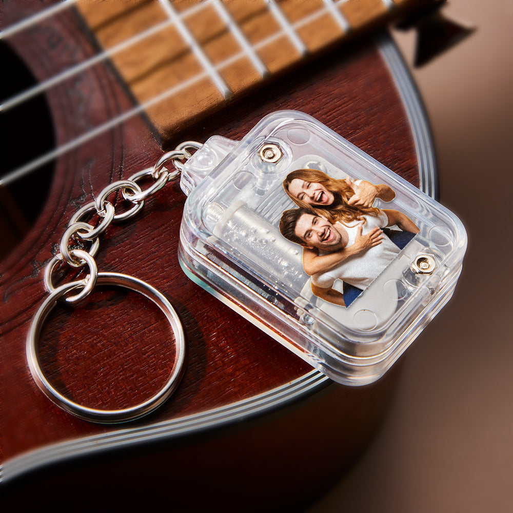 Porte-clés musical miniature personnalisé avec photo