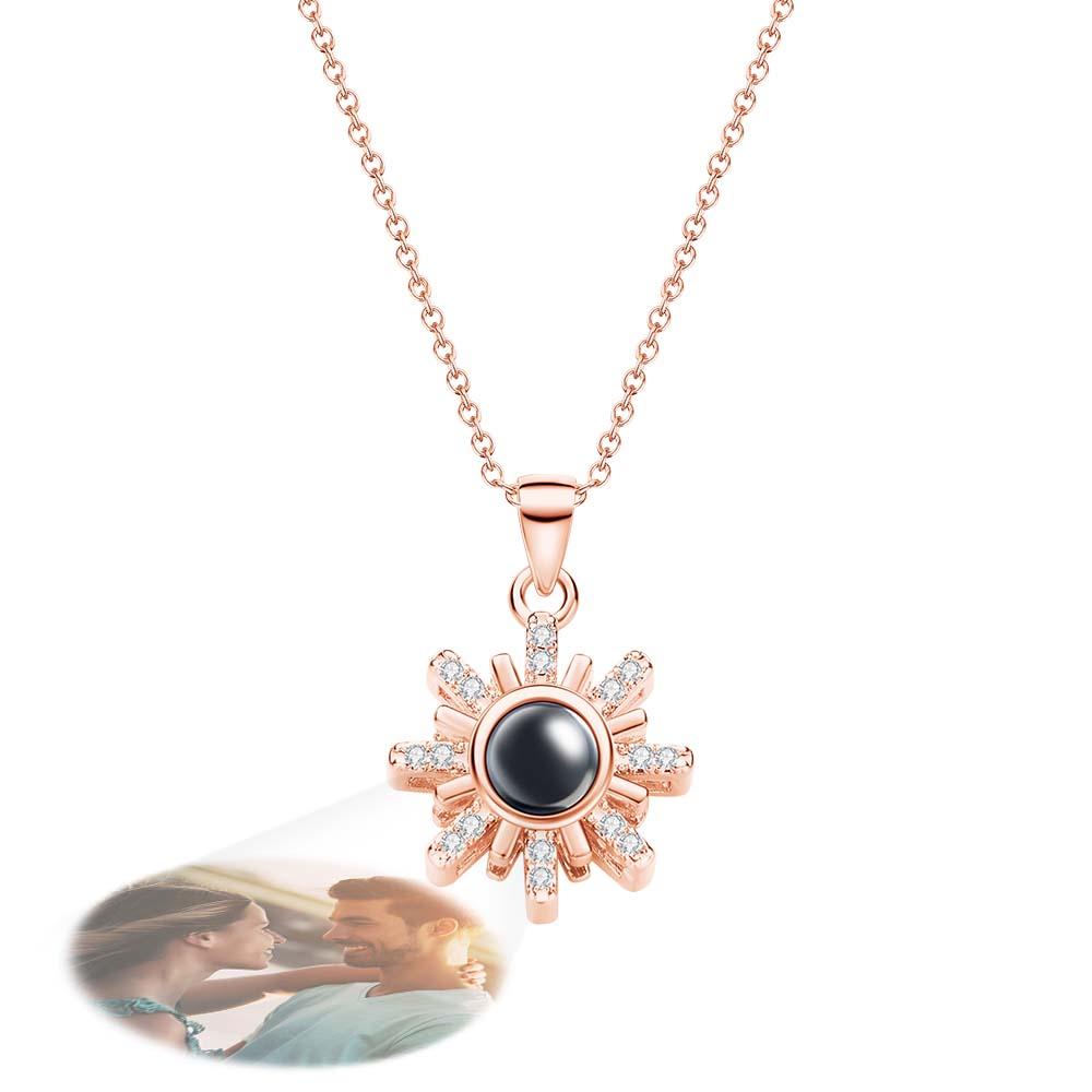 Collier de projection photo personnalisé Tournesol Diamant