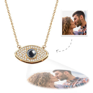Evil Eye Projection Necklace Custom Photo