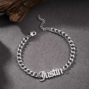 Custom Name Men's Stainless Steel Cuban Bracelet