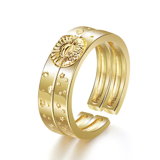 Sun and Moon Couple Rings