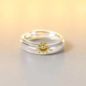 Sunflower Rings Couple Adjustable