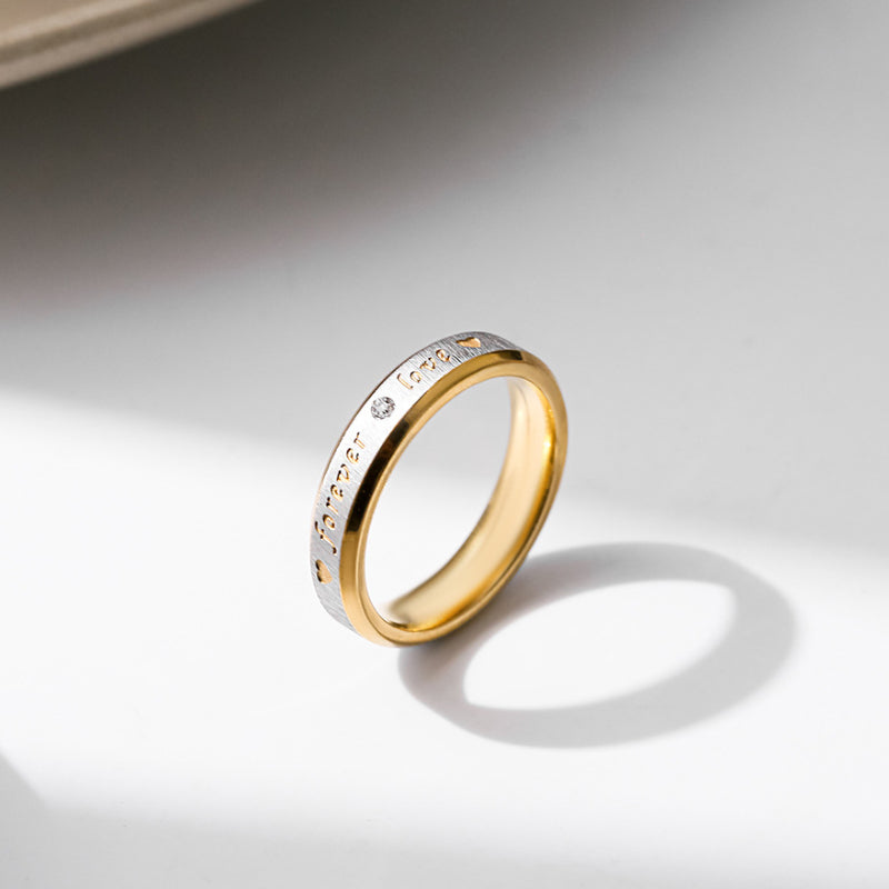 Alliances assorties pour couple, en acier inoxydable