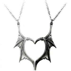 Personalized Couple Necklace Matching Devil Wing