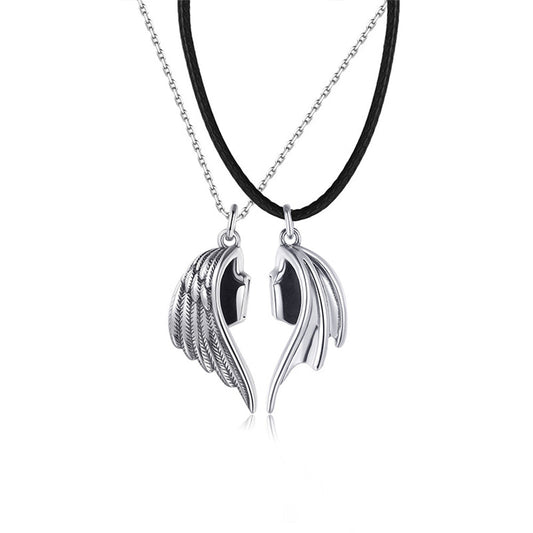 Couple necklaces with matching magnetic wings