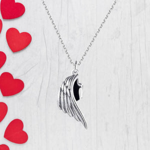 Personalized Couple Necklace Angel Wing
