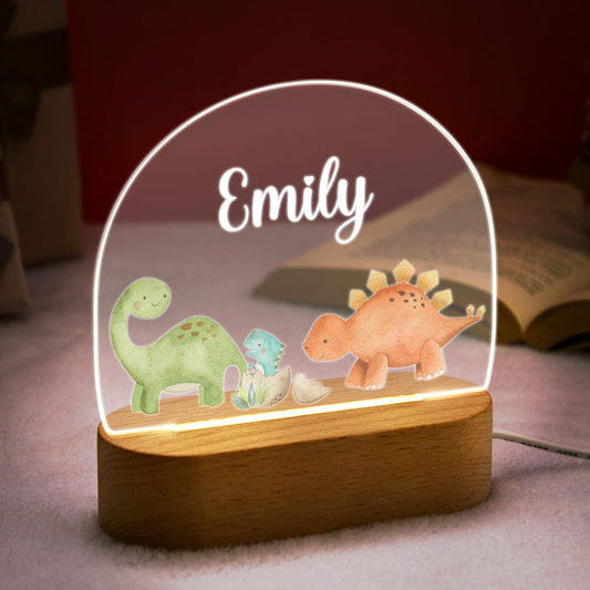 Personalized dinosaur night light with baby's name