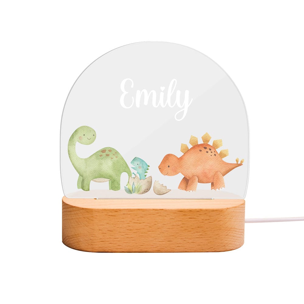 Veilleuse dinosaure personnalisée avec le prénom de bébé