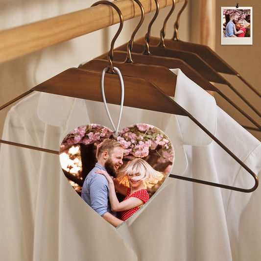 Personalized heart-shaped photo car air freshener