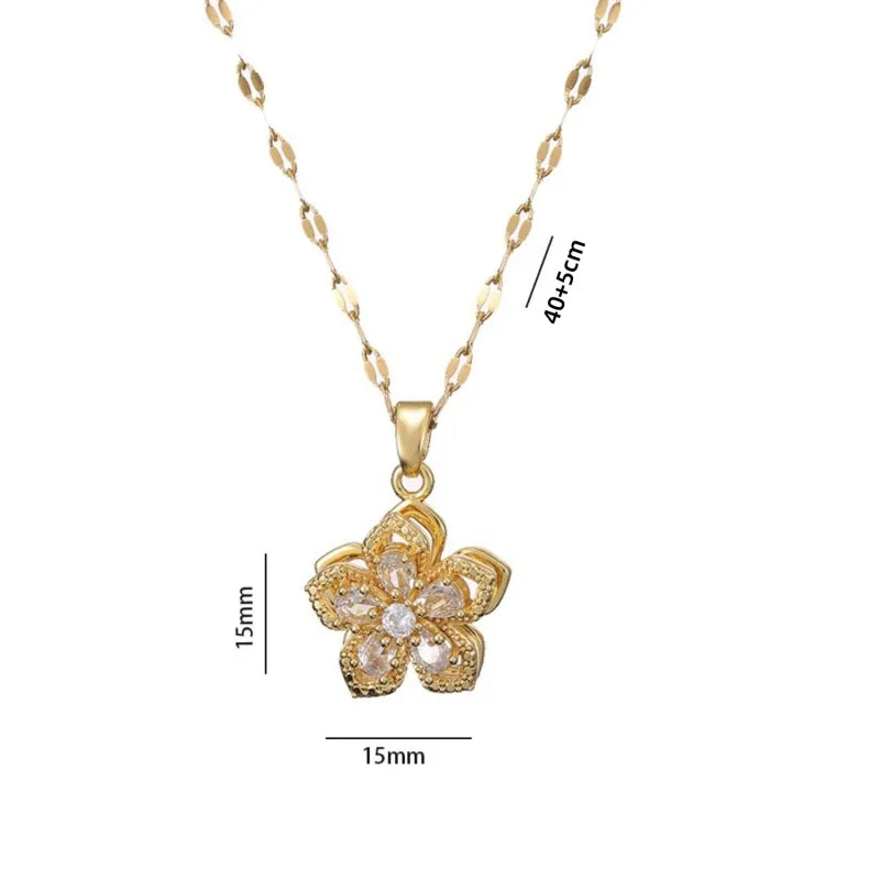 Collier floral avec pierre de naissance