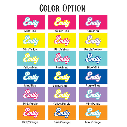 Personalized beach towel with name and color