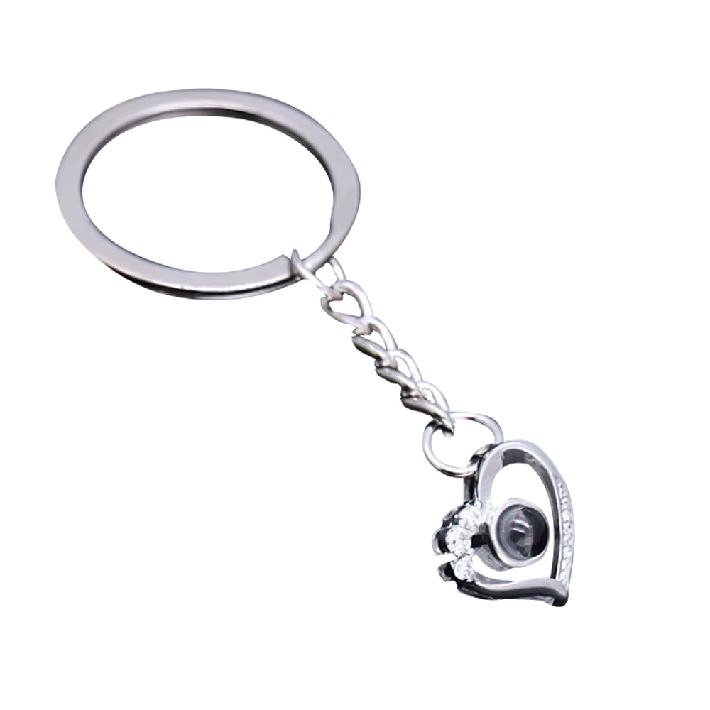 Personalized heart-shaped projection keychain