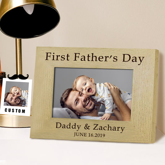 Personalized photo frame for a new dad's first Father's Day
