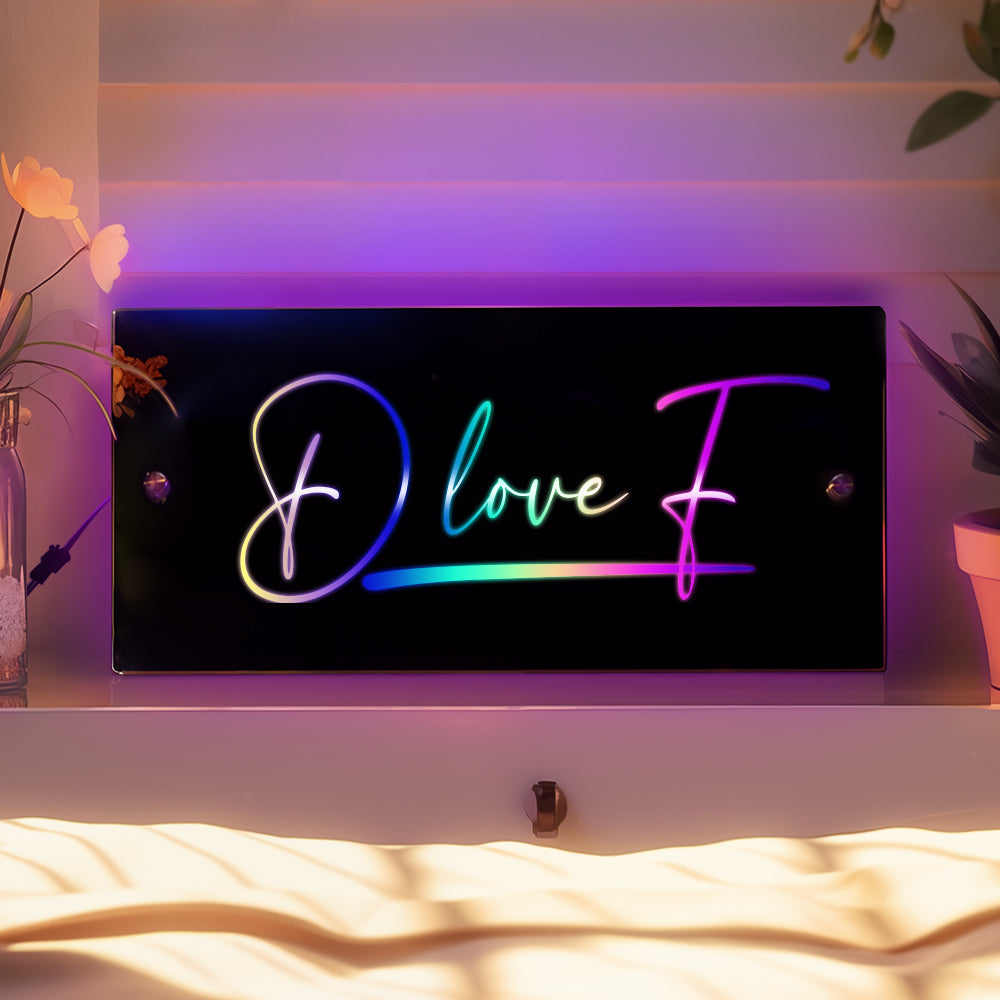 Personalized LED mirror with name