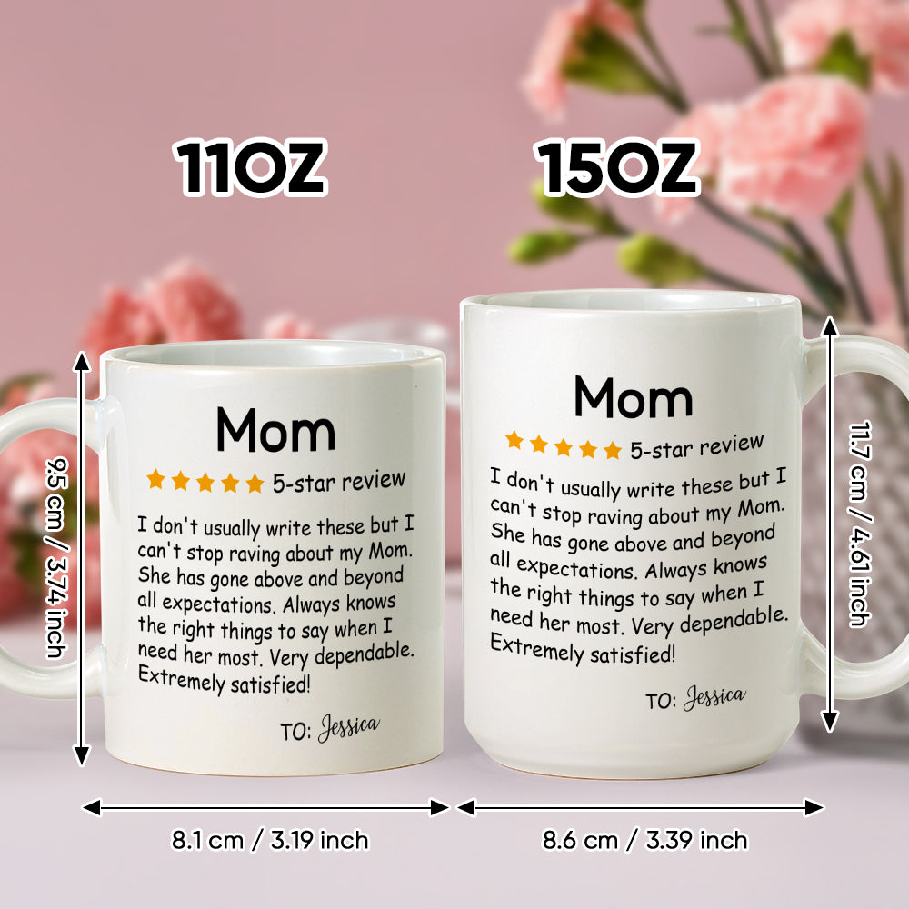 Mug personnalisé cinq étoiles avec nom, cadeau idéal pour la fête des mères