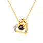 Collier à projection en forme de cœur personnalisé en argent sterling 925