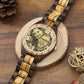 Montre photo en bois pour homme, gravée sur mesure, 45 mm