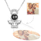 Personalized necklace with Guardian Angel photo projection