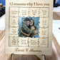Personalized acrylic wood puzzle with photo and name "12 reasons why I love you"