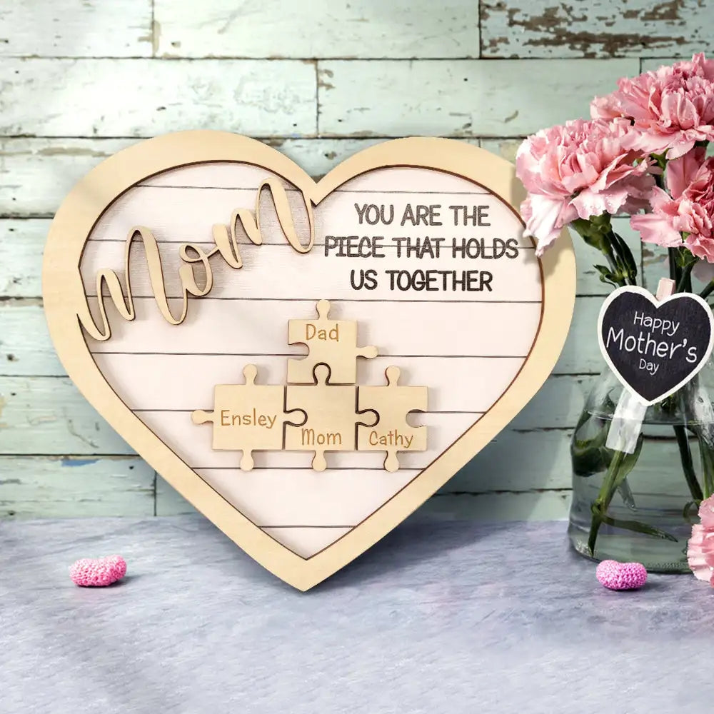 Plaque Puzzle personnalisé pour Maman