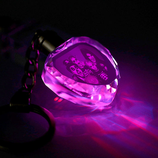LED light-up heart-shaped keychain with personalized photo