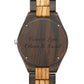 Montre homme en bois avec bracelet en bois gravé d'une photo personnalisée, 45 mm
