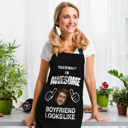 Personalized apron with face for couple