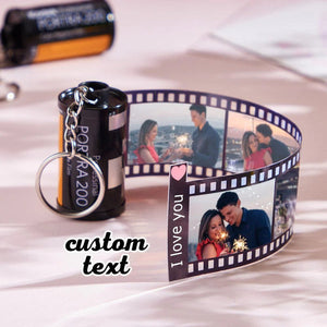Custom Picture Roll Keychain With Text 1
