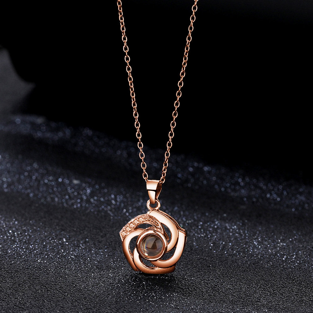925 sterling silver necklace with personalized photo projection