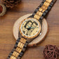 Montre homme en bois avec bracelet en bois gravé d'une photo personnalisée, 45 mm