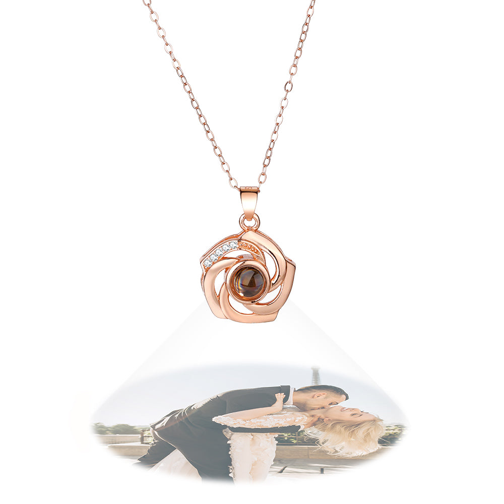 925 sterling silver necklace with personalized photo projection